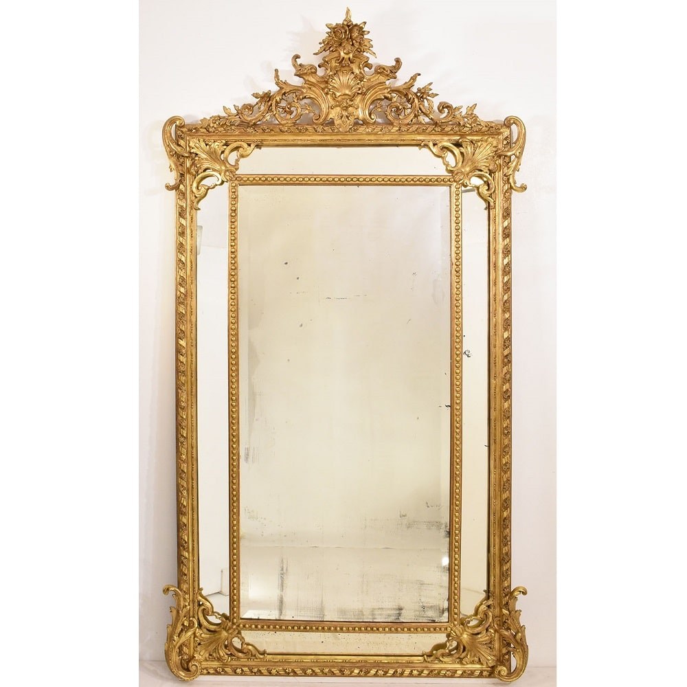 SPCP148 1a antique gilt mirror old mirror glass rectangle mirror XIX century.jpg
